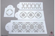 PAISLEY Royal damast stencils set/4