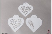 PAISLEY Moderne harten stencils set/3